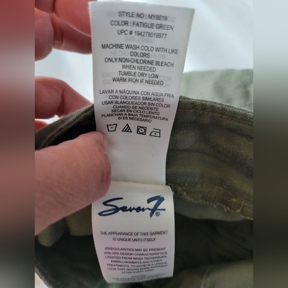 Seven7 Wide-Leg Cropped Pants Fatique Green Size 12 - Picture 6 of 11